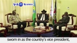 VOA60 Africa - South Sudan: Rebel leader Riek Machar is sworn in as the country’s vice president