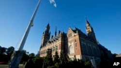 Netherlands World Court Nuclear Disarmament: Exterior view of the Peace Palace, also known as the World Court, in The Hague, Netherlands, Oct. 5, 2016. The Marshall Island are taking India, Pakistan and the U.K. to court Wednesday to urge those powers to resume negotiations to eradicate the world's nuclear stockpile.