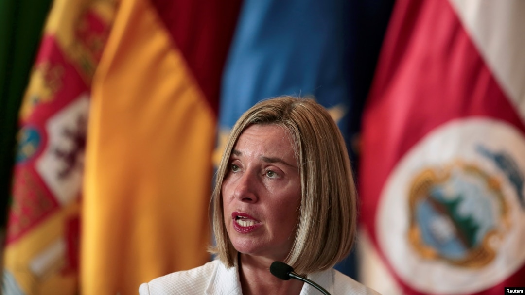 European Union High Representative for Foreign Affairs Federica Mogherini speaks during a news conference after a meeting of the International Contact Group to discuss their support for a political solution to Venezuela's political crisis, in San Jose, May 7, 2019.