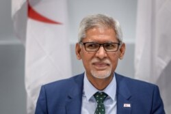 International Federation of Red Cross and Red Crescent Societies Secretary General Jagan Chapagain attends a ceremony in Geneva on July 22, 2020.