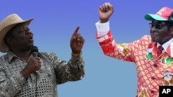 Movement for Democratic Change (MDC-T) leader Morgan Tsvangirai and Zanu PF's Robert Mugabe (AP Photos/Collage by Ntungamili Nkomo)