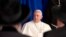 Pope Francis listens to a speech as he meets Israel's Rabies David Lau and Yitzhak Yosef in Jerusalem, May 26, 2014. 