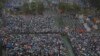 Tens of thousands of Hong Kong residents gather at Hong Kong's Victoria Park before an annual pro-democracy protest in Hong Kong, July 1, 2013. 