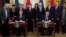 Chinese Vice Premier Liu He and U.S. President Donald Trump sign "phase one" of the U.S.-China trade agreement during a ceremony in the East Room of the White House in Washington, U.S., January 15, 2020. 