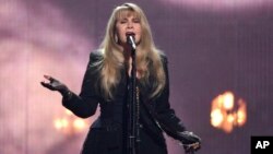 Inductee Stevie Nicks performs at the Rock and Roll Hall of Fame induction ceremony at the Barclays Center, March 29, 2019, in New York. 