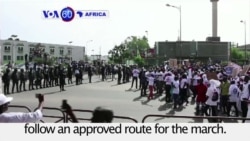 VOA60 Africa - Senegal: Security forces break up an opposition protest in Dakar