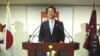 Japan's Prime Minister and the leader of the ruling Liberal Democratic Party (LDP), Shinzo Abe (C) makes an appearance before the media at a news conference following a victory in the upper house elections by his ruling coalition, at the LDP headquarters 