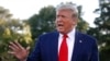 President Donald Trump speaks to members of the media on the South Lawn of the White House in Washington, Oct. 10, 2019, before boarding Marine One.