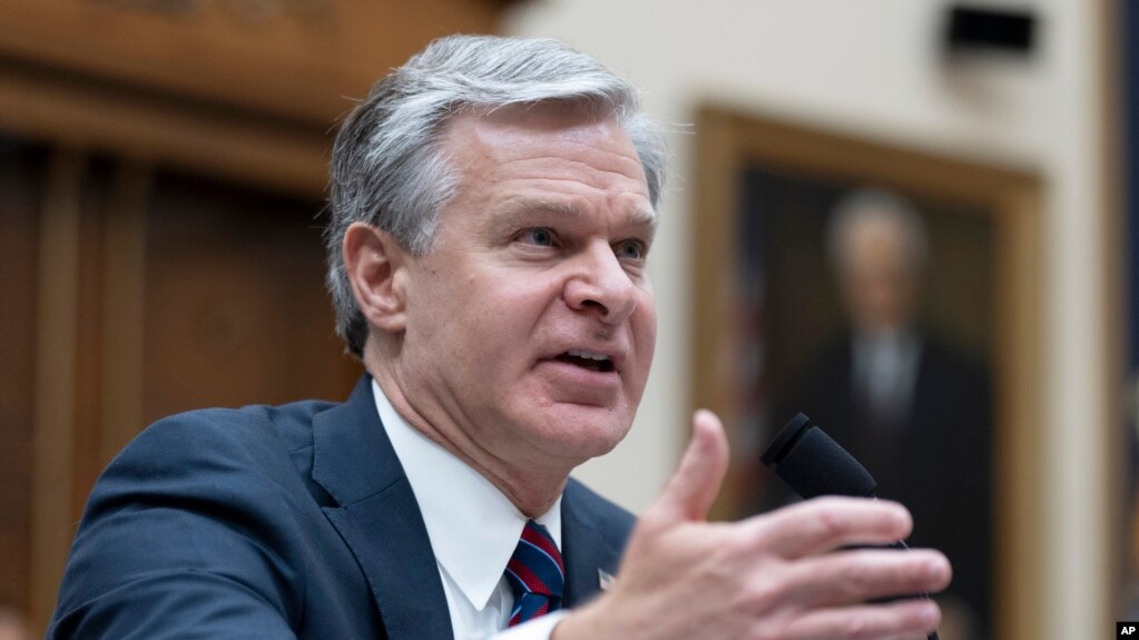 Drejtori i FBI-së Christopher Wray gjatë dëshmisë së tij në Komisionin Juridik të Dhomës së Përfaqësuesve, më 24 korrik, 2024/AP