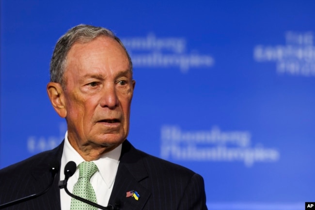 FILE - Former mayor of New York Michael Bloomberg speaks during the Earthshot Prize Innovation Summit in New York, Sept. 19, 2023. (Shannon Stapleton via AP, Pool, File)