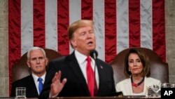 도널드 트럼프 미국 대통령이 지난해 2월 워싱턴 연방의사당에서 국정연설을 했다.
