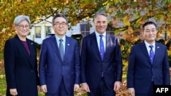 Các ngoại trưởng bộ trưởng Quốc phòng Úc và Hàn Quốc trong cuộc gặp ở Canberra.