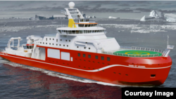  An artist's impression of the polar research vessel being built for Britain's Natural Environment Research Council. (NERC)