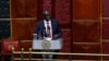 Kenya's Deputy President Rigathi Gachagua address legislators ahead of the lawmakers' vote over his impeachment motion at the Parliament buildings in Nairobi, Oct. 8, 2024.