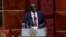 Kenya's Deputy President Rigathi Gachagua address legislators ahead of the lawmakers' vote over his impeachment motion at the Parliament buildings in Nairobi, Oct. 8, 2024.