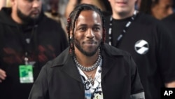 FILE - Rapper Kendrick Lamar at the MTV Video Music Awards, on Aug. 27, 2017, in Inglewood, California.