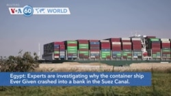 VOA60 Addunyaa - Egypt: More than 100 ships have passed through the Suez Canal since reopening