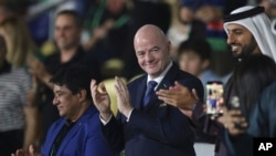 El presidente de la FIFA Giovanni Infantino durante la final del Mundial de Playa en Dubái, el domingo 25 de febrero de 2024.