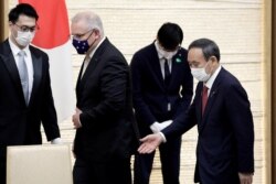 Australian PM Morrison visits Japan, meets with counterpart Suga, Nov. 17, 2020.