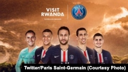 Kylian Mbappé, Neymar, Mauro Icardi mpe basani basusu bazali kokumisa tourisme (mibembo ya kotala) Rwanda, 4 décembre 2019. (Twitter/PSG)