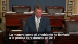 Senador Jeff Flake critica relación de Trump con la prensa