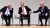 Bertie Ahern, Tony Blair y Bill Clinton en un evento para conmemorar el 20 aniversario del acuerdo de paz en Irlanda del Norte en Belfast el 10 de abril de 2018.
