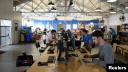 Designers work at computer stations at TechShop in the South of Market neighborhood in San Francisco, California, April 24, 2014