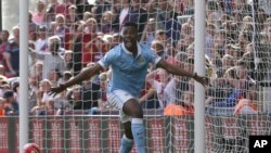 Premiere ligue anglaise, Kelechi Iheanacho, le joueur de Manchester City le 12 septembre 2015. (AP Photo/Tim Ireland)