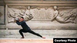 Rady Nget is doing rehearsal before his performance at Judson Memorial Church in New York. (Photo: Whitney Browne)