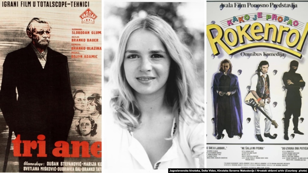 Plakati za filmove Tri Ane (Kinoteka Severne Makedonije), Kronika jednog zločina (Hrvatski državni arhiv - Hrvatska Kinoteka) i Kako je propao rokenrol (Delta Video/Jugoslovenska kinoteka)
