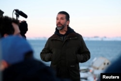 FILE - Donald Trump Jr. visits Nuuk, Greenland, on Jan. 7, 2025. (Ritzau Scanpix via Reuters)