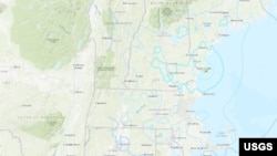 Locator map of earthquake near the Maine coast 