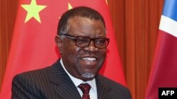 Le président namibien Hage Geingob à Beijing, le 30 mars 2018. 