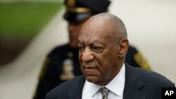 Bill Cosby arrives at the Montgomery County Courthouse during his sexual assault trial, June 15, 2017, in Norristown, Pa.