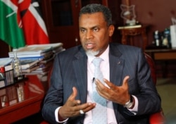 FILE - Kenya's Director of Public Prosecutions (DPP) Noordin Haji speaks at his office in Nairobi, Kenya, July 23, 2019.