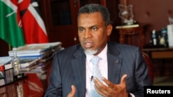 FILE - Mkurugenzi wa Mashtaka ya Umma (DPP) Noordin Haji speaks at his office in Nairobi, Kenya, July 23, 2019.