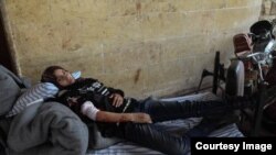 An injured person in Afrin