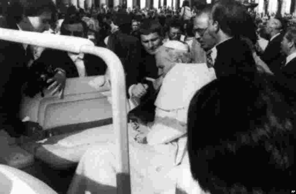 Pope John Paul II is shot in St. Peter's Square in 1981 (AP)