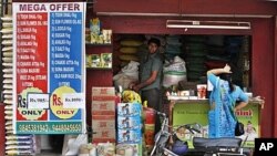 A woman shops at a local grocery store in Bangalore, India (November 2011 file photo).