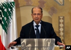 Christian leader Michel Aoun arrives in Egypt for the first time since his inauguration, May 6, 2019.