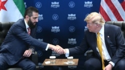 US President Donald Trump meets Syrian President Ahmed al-Sharaa (L) on the sidelines of the NATO Summit at Bestepe Presidential Compound in Ankara, on July 8, 2026.