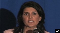 South Carolina Governor-elect Nikki Haley speaks at the Republican Governor's Association meeting.