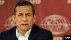 FILE - Former Peruvian President Ollanta Humala (2011-16) offers a press conference to the members of the foreign press residing in Lima, May 22, 2017. 