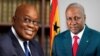 De gauche à droite: Le président Nana Akufo Addo et l'ancien président John Mahama.