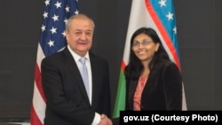 A/S Nisha Biswal and Uzbekistan FM Abdulaziz Kamilov