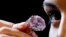 The Pink Star diamond, the most valuable cut diamond ever offered at auction is displayed by a model at Sotheby's auction rooms in London, Monday, March 20, 2017.