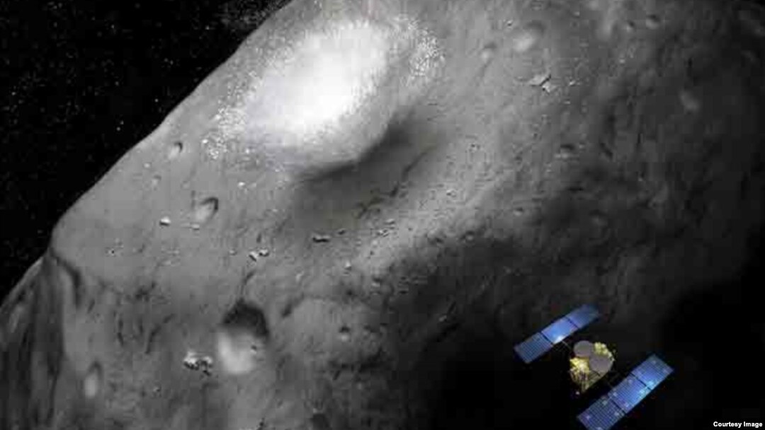 An artist's rendition of the Hayabusa-2 asteroid explorer. (JAXA)
