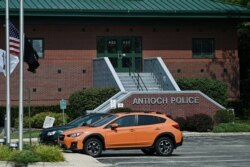 A view of the Antioch Police Department in the hometown of suspect Kyle Rittenhouse, 17, who was arrested following the Kenosha, Wisconsin, shooting of protesters, in nearby Antioch, Illinois, Aug. 26, 2020.