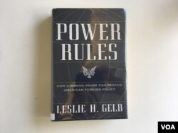 Cover of Power Rules, written by Leslie Gelb (VOA/N. Liu)