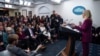 White House press secretary Karoline Leavitt speaks during a briefing at the White House, Jan. 28, 2025, in Washington. 